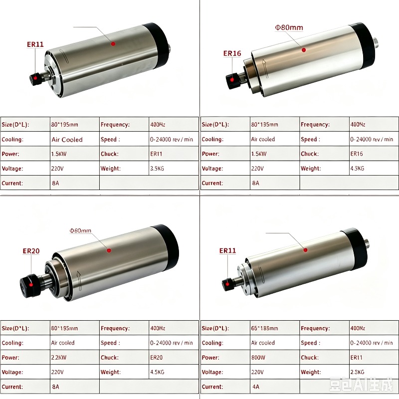 Kit de moteur de broche CNC re - Er20 Collet Chuck Spindle Motor 220V avis et prix